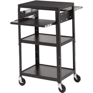 ADJ CART W/ 2 SHELVES AND PWR W/ 6OUTLET E-UNIT AND 5IN CASTERS