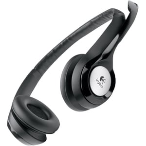 Casque Logitech ClearChat H390 - Filaire - Design Sur tête - Stéréo - Couleur Noir - Binaural - Contour d'Oreille - Fréque