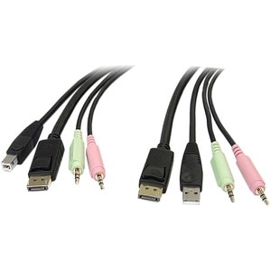 StarTech.com Câble de commutateur KVM DisplayPort®USB 4 en 1 de 1,8 m avec audio et microphone - 2e bout: 1 x 20-pin Displ