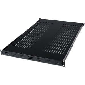 StarTech.com Étagère Réglable/Ventilée pour Montage Rack 1U, 80kg, Profondeur Réglable 49,5-96,5cm, Plateau Universel, Pro