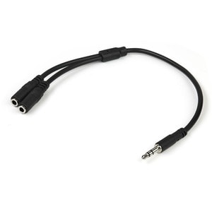 StarTech.com Schlankes Stereo-Splitter-Kabel - 3,5-mm-Stecker auf 2x 3,5-mm-Buchse - Cable for Audiogerät, Kopfhörer, Laut