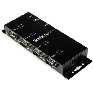 StarTech.com 4 Port USB auf Seriell RS232 Adapter Hub - Industriell DIN-Schienen/ Wandmontagefähig - USB - PC, Mac, Linux 
