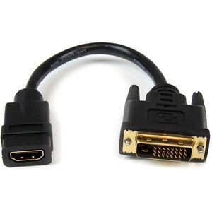 StarTech.com Câble adaptateur vidéo de 20 cm HDMI® vers DVI-D - HDMI femelle vers DVI mâle - 2e bout: 1 x 25-pin DVI-D Dig