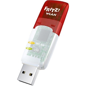 AVM FRITZ!WLAN Stick N v2, DE, Kabellos, USB, WLAN, Wi-Fi 4 (802.11n), 300 Mbit/s, Rot, Weiß