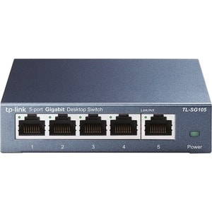 Commutateur Ethernet TP-Link TL-SG105 5 Ports - Gigabit Ethernet - 10/100/1000Base-T - 2 Couche supportée - Paire torsadée
