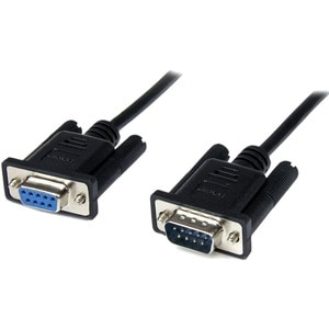 StarTech.com 2m Seriell DB9 RS-232 Nullmodemkabel - Schwarz - St/Bu - Cable for Modem, PC - Abschirmung - 28 AWG - Schwarz