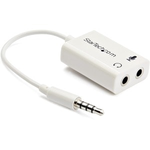 StarTech.com Adaptateur pour casque avec prises pour écouteur et microphone séparées - Mini-Jack 3,5mm 1x (M) 2x (F) - Bla