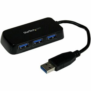 StarTech.com 4 Port USB 3.0 SuperSpeed Mini Hub - Schwarz - 4 Total USB Port(s) - 4 USB 3.0 Port(s) - PC, Mac