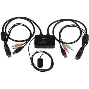 StarTech.com 2 Port USB HDMI KVM Switch mit Audio - Desktop Umschalter USB Powered - 1920x1200 - 2 Computer - 1 Lokaler Be