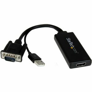 VGA TO HDMI PORTABLE ADAPTER CONVERTER W/ USB POWER & PC AUDIO