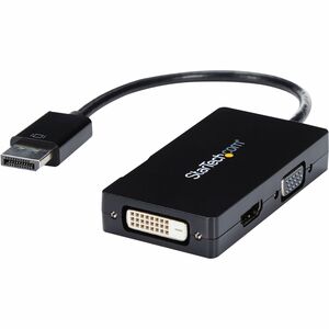 StarTech.com Adaptateur de voyage DisplayPort vers VGA / DVI / HDMI - Convertisseur vidéo 3-en-1 - 1 x 25-pin DVI-D Digita