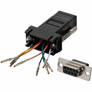 StarTech.com DB9 auf RJ45 Modular Adapter - Bu/Bu - Golden Anschluss - Golden Kontakt - Schwarz