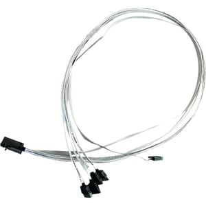 Câble pour transfert de données Microchip Adaptec - 80 cm Mini-SAS HD/SATA - pour Disque dur, Fond - 2e bout: 4 x SATA - C