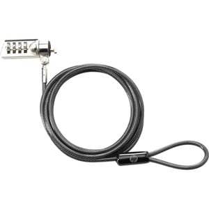 Câble de verrouillage HP Pour Ordinateur Portable - 1,83 m - Fermeture à combinaison - Noir - Acier galvanisé - Pour Ordin