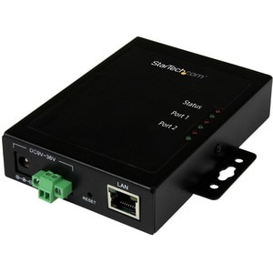 StarTech.com 2 Port Seriell auf IP Geräte Server - RS232 - Metall und Montierbar - Serieller Geräte Server - 1 x Netzwerk 