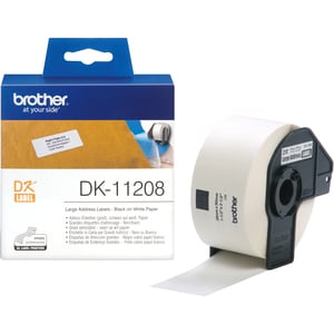 Etiquette d'adresse Brother DK11208 - 38 mm Width x 90 mm Longueur - 400 Etiquette