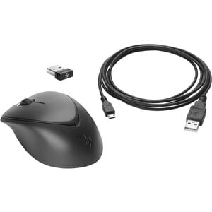 Souris Laser HP Premium - Fréquence radio - USB - 3 Bouton(s) - Noir - Sans fil - 1600 dpi - Roulettes avec frein - Symétr