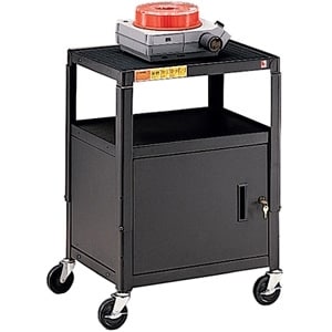 BLACK AV CABINET CART ADJ 4IN CASTERS 24X18X26-42IN NO ELEC