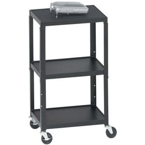 ADJ AV CART 4IN CASTERS 24X18X26IN TO 42IN 3SHELVES