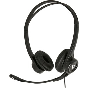 V7 Essential HU311-2EP Kabel Kopfbügel, Auf den Ohren Stereo Headset - Schwarz - Microsoft-Teams-Zertifizierung - Binaural