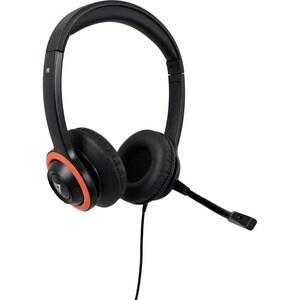 V7 Safe Sound HU540E Kabel Kopfbügel, Auf den Ohren Stereo Headset - Schwarz, Rot - Binaural - Ohraufliegend - 20 Hz bis 2
