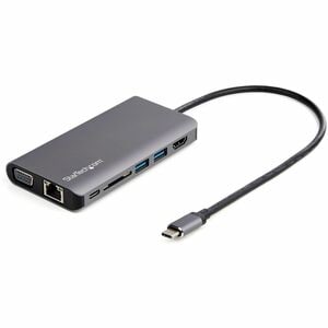 StarTech.com DKT30CHVAUSP Adaptateur multiport - USB Type-C vers HDMI / VGA - Câble hôte de 30 cm - Noir