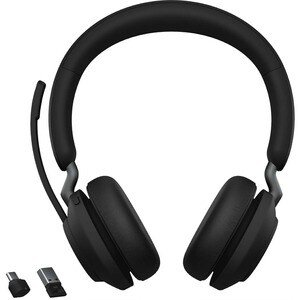 Jabra Evolve2 65 Link380 USB-A UC Stereo Headset - Schwarz - Kabellos - Ohraufliegend - Bluetooth