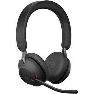Jabra Evolve2 65 Link380 USB-C MS Stereo Headset inkl. Ladestation - Schwarz - Kabellos - Ohraufliegend - Bluetooth