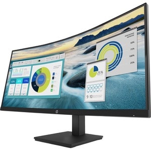HP P34hc G4 34 Zoll Class WQHD Gekrümmter Bildschirm LCD-Monitor - 21:9 Format - Schwarz - 86,4 cm (34 Zoll) Viewable - Ve