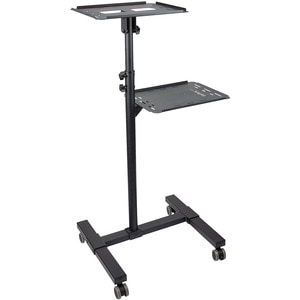 Mobiler Projektor und Laptopständer - Präsentationswagen (ADJPROJCART) - 2 Regal - 20 kg Kapazität - 4 Rollen - Stahl - 50