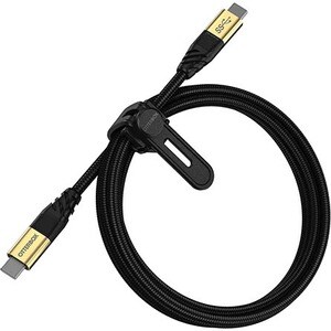 OtterBox USB C-C 3.2 Gen1 1.8M Robustes, geflochtenes Schnelllade-Kabel, Cable Premium MFI, Schwarz, Black Shimmer