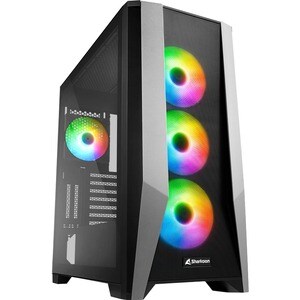 Sharkoon ELITE SHARK TG7M RGB, PC, Schwarz, ATX, EATX, micro ATX, Mini-ITX, Gaming, Multi, Taschenlüfter