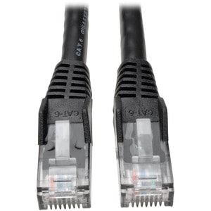 10FT CAT6 PATCH CABLE M/M BLACK GIGABIT MOLDED SNAGLESS PVC RJ45