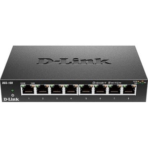 8PORT GIG DESKTOP SWITCH GREEN UNMANAGED METAL CHASSIS