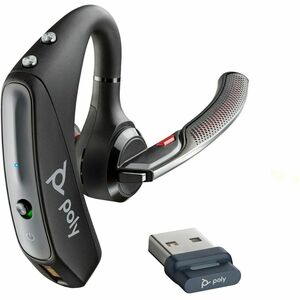 Poly Voyager 5200 Kabel/Kabellos Über das Ohr, Ohrhörer Mono Ohrhörerset - Schwarz - Google Assistant, Siri - Monaural - I