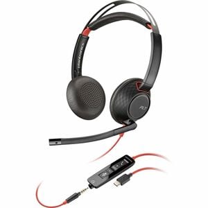 Poly Blackwire 5220 Kabel Auf den Ohren Stereo Headset - Schwarz - Microsoft-Teams-Zertifizierung - Binaural - Geschlossen