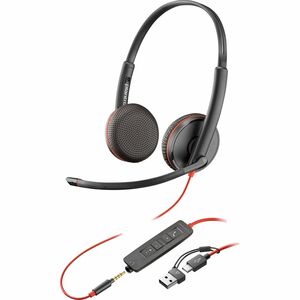 Poly Blackwire 3225 Stereo USB-C-Headset +3,5-mm-Stecker +USB-C/A-Adapter (Packungseinheit)