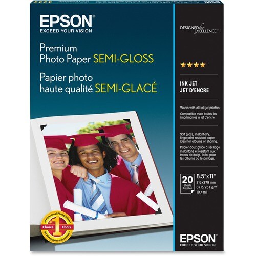 20 SHEET 8.5X11 LTR PREM SEMIGLOS PHOTO 1270-870-875DC 2000P