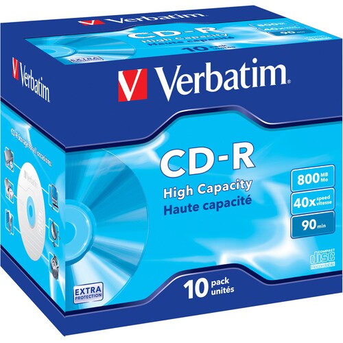 CDR 800MB 90MIN 40X 10PK JEWEL CASE