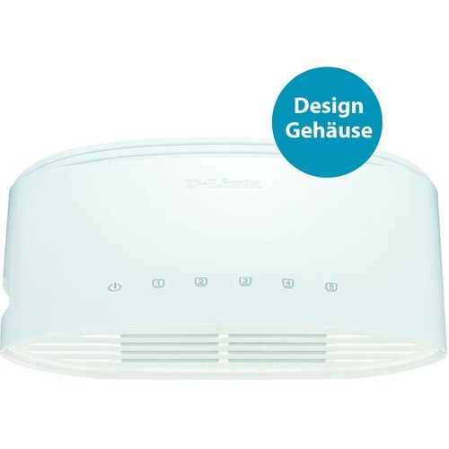 D-Link DGS-1005D, 5-Port Layer 2 unmanaged Gigabit Switch (5 x 10/100/1000 Mbit/s BaseT Port Port, Plug & Play, lüfterlos)