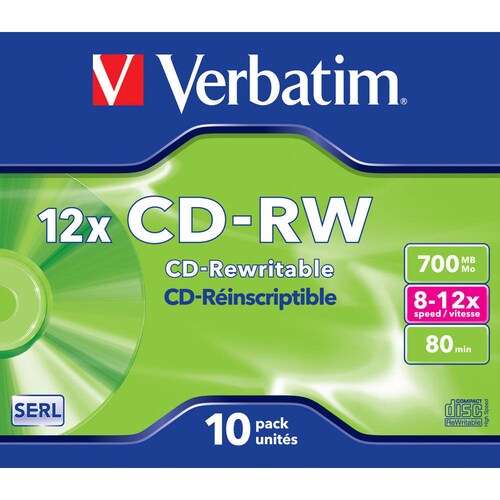 CDRW 80MIN 700MB 10XSPEED 10PK SCATCH RESISTANT