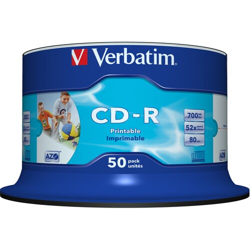 CDR 80MIN 700MB 52X 50PK WIDE PRINT SURFACE