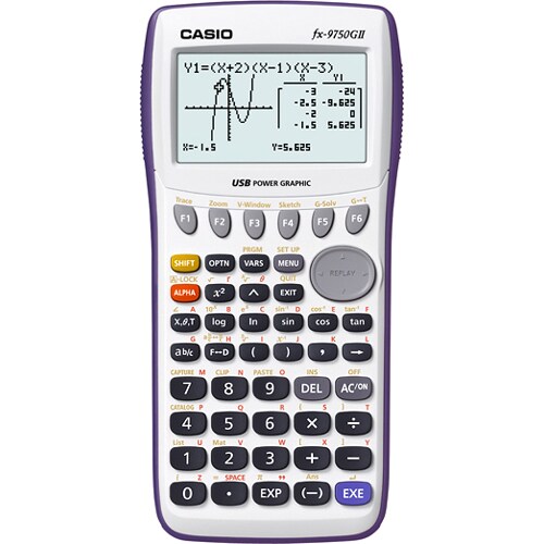 Casio FX-9750GII Graphing Calculator - 26 KB - Flash - 8 Line(s) - 21 Digits - LCD - Battery Powered - 0.9" x 3.6" x 7.2" 