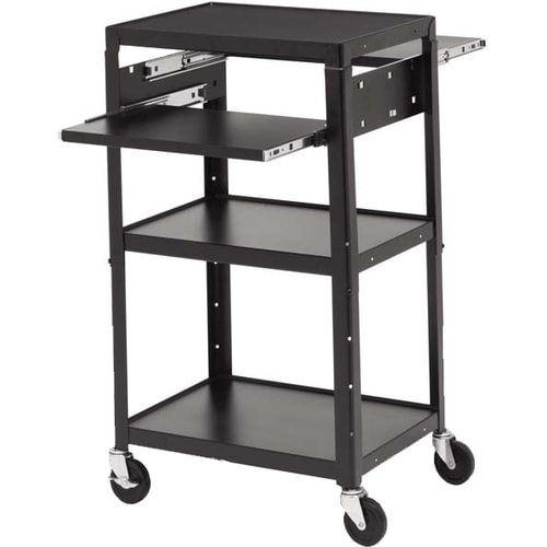 ADJ CART W/ 2 SHELVES AND PWR W/ 6OUTLET E-UNIT AND 5IN CASTERS
