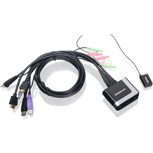 IOGEAR KVM Switch - 2 Computer(s) - WUXGA - 1920 x 1200 - 6 x USB - 3 x HDMI