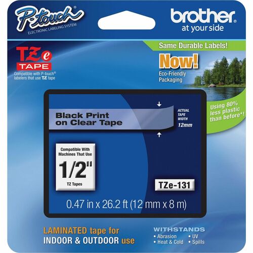 Ruban d'étiquettes Brother TZE131 - 12,70 mm Largeur - Chrystal claire - 1 Unité - Résistant à la graisse, Résistant à la 