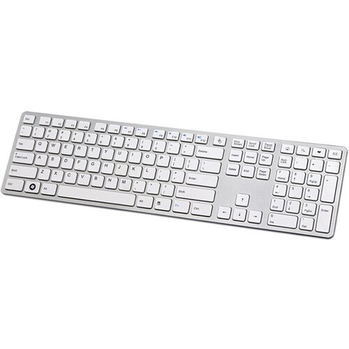ALUMINUM X-SLIM SOFT TOUCH TACTILE KEYBOARD W/ 2 USB PORTS-WH