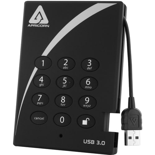 500GB AES-XTS PADLOCK SECURE USB 3.0 256BIT ENCRYPT TAA COMP