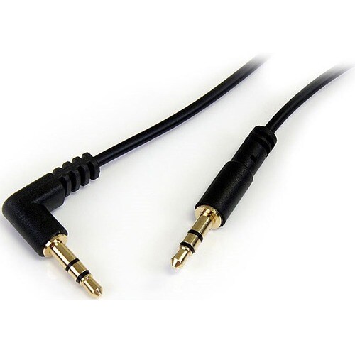 StarTech.com Câble audio slim Mini-Jack 3,5 mm vers Mini-Jack 3,5 mm coudé à angle droit de 1,8 m - M/M - 2e bout: 1 x Min