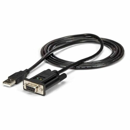 StarTech.com 1 Port USB Nullmodem RS232 Adapter Kabel - USB 2.0 auf Seriell DB9 mit FTDI Chipsatz - Schwarz